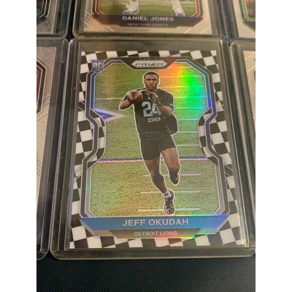2020 Prizm Jeff Okudah RC Checkerboard Detroit Lions w/ Extras‎ - Picture 1 of 8